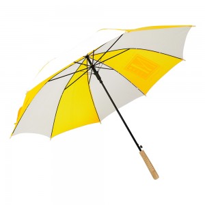 Deštník Ovida s dřevěnou rukojetí s vlastním designem Čínská továrna Nejlevnější cena Deštníky s tyčí Přijmout zákazníky Logo Design