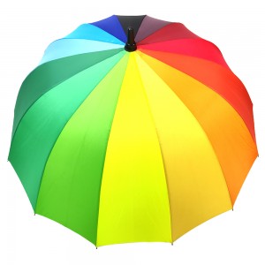 Ovida kohandatud värviline automaatne sirge vikerkaare vihmavari