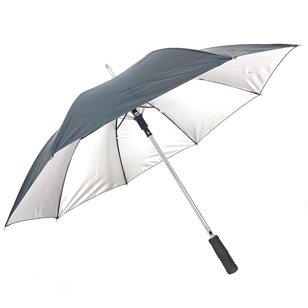 Ovida glasvezelframe winddichte aluminium golfparaplu met zelfopenende functie Sliver Coating zomerparaplu.