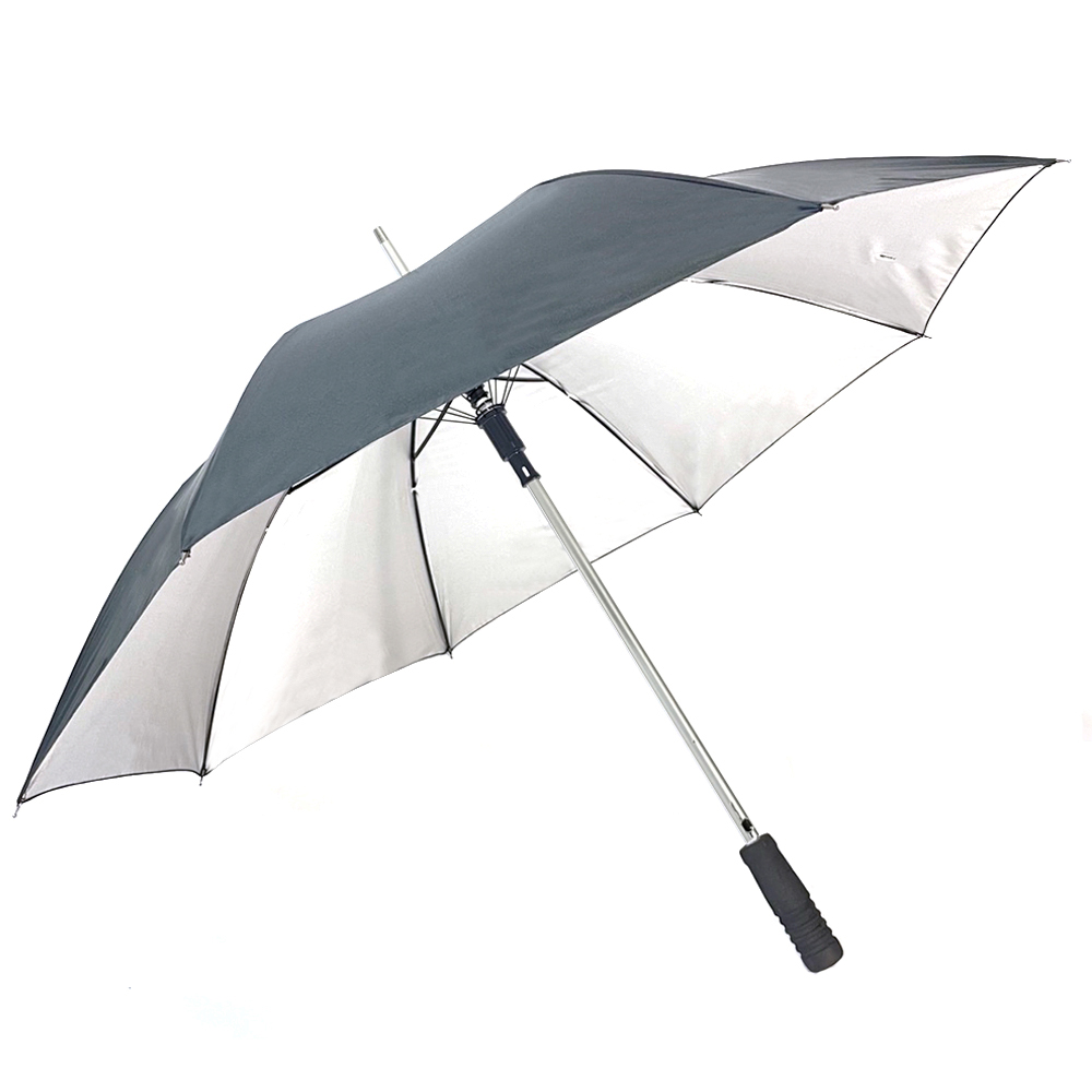 OVIDA Golf Straight Umbrella Paraguas ნახევრად ავტომატური ღია ვერცხლის საფარით მორგებული დიზაინი
