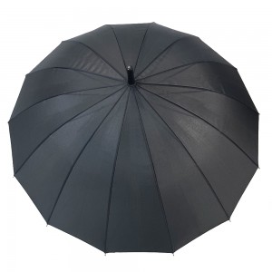 OVIDA 23 დიუმიანი 14 ნეკნიანი ქოლგა კარგი ხარისხის შავი ქოლგა მიიღეთ მორგებული ლოგოს დიზაინი და ფერის შეცვლა