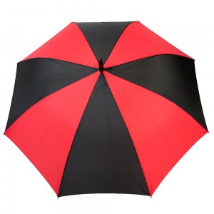 OVIDA 23 လက်မ 8 Ribs J Shape Handle Umbrella စိတ်ကြိုက်ဒီဇိုင်း အနီရောင် ထီး