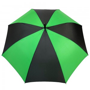 OVIDA 23-palčni dežnik z 8 rebri in gumijastim ročajem v obliki črke J Zeleni dežnik po meri