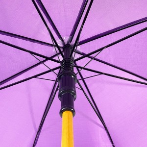 OVIDA 23 Inch 8 Ribs Umbrella ໄມ້ Shaft ແລະ J Shape Handle ຍອມຮັບການພິມໂລໂກ້