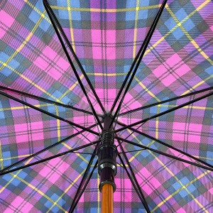 Özel Tasarım Düz Şemsiye Fabrikası ile Ovida Otomatik Açık Eğri Saplı Ahşap Şemsiye