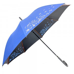 Parapluie de soleil de parapluie de revêtement noir d'OVIDA avec le logo fait sur commande d'impression loin d'UVA UVB