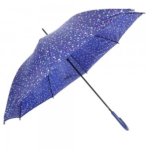 Ovida Umbrella Erzana Ji Fabrîkaya Chinaînê Sêweya Stick Fabric Polyester Vekirî û Destê Otomatîk Bi Sêwirana Logoya Xweser