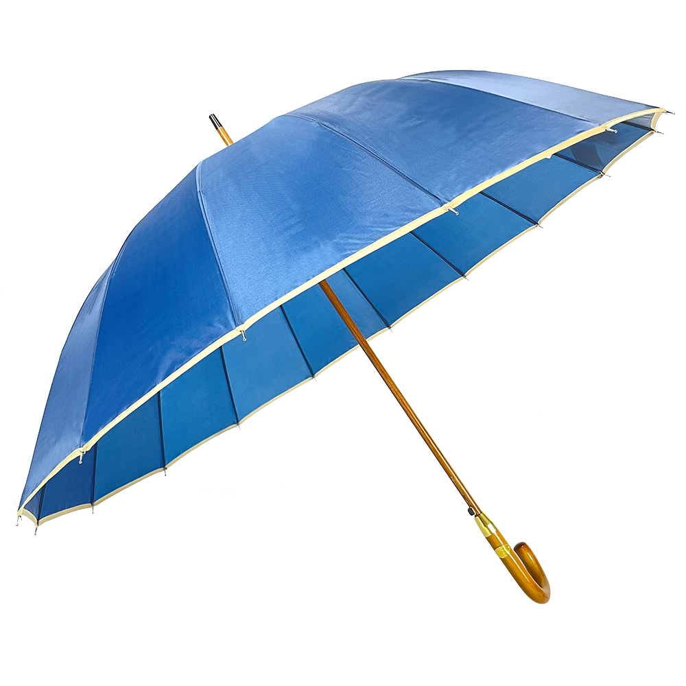 OVIDA 23 Inch 16 Ribs Umbrella Wooden Shaft Handle Klasik Mewah Dengan Desain Kustom