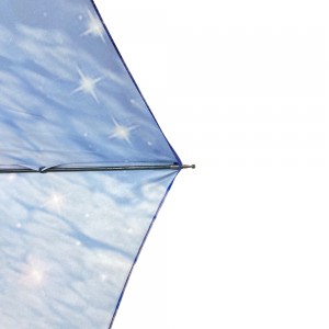 Ovida Parapluie di Lussu cù Logo Personalizatu Stampa Full Seta Manicu in Cuoio PU Umbrele Regalo Apertu Automaticu Per Ragazze