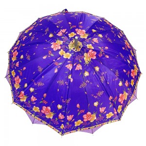 OVIDA 23 ინჩიანი 16 ნეკნის სახელმძღვანელო ქოლგა ორფენიანი ინდოეთის ქალთა უნიკალური ქოლგა