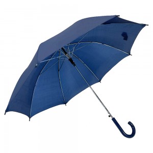 Halbautomatischer Ovida-Becherschirm mit superwasserdichtem Pongee-Stoff und Kundenlogo-Druckdesign, blauer Regenschirm
