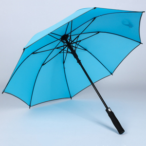 Ovida Automatic Open Custom Logos Mencetak Gentian Windproof Stick Sturdy Umbrella