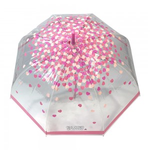 OVIDA regnparaply POE genomskinligt paraply med anpassat tecknat mönstertryck