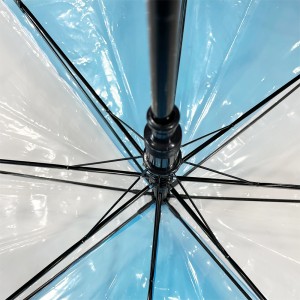 OVIDA POE PVC Şemsiye Mavi ve Beyaz Şeffaf Şeffaf Şemsiye Yaratıcı ve Renkli