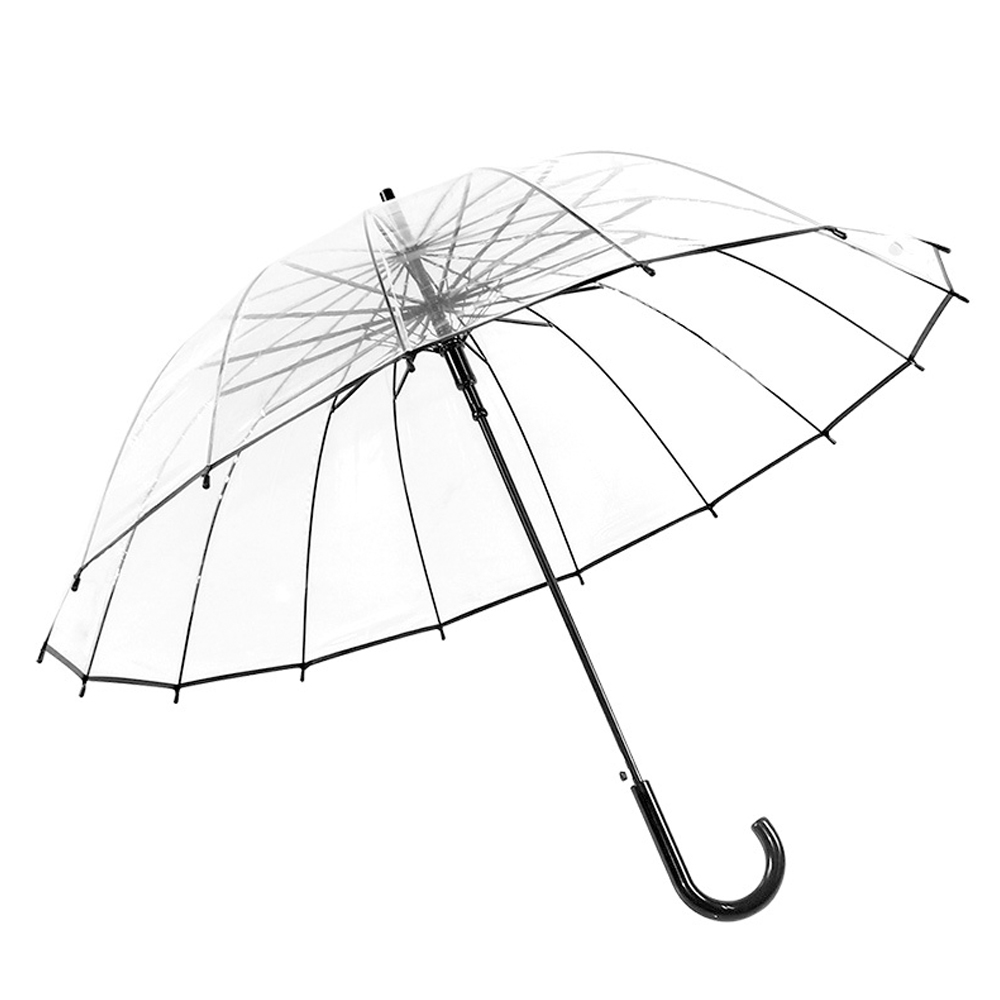OVIDA 23 polegadas 16 costelas guarda-chuva à prova de vento transparente transparente POE guarda-chuva