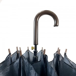 Guarda-chuva promocional OVIDA tecido preto armação de metal madeira em forma de J alça