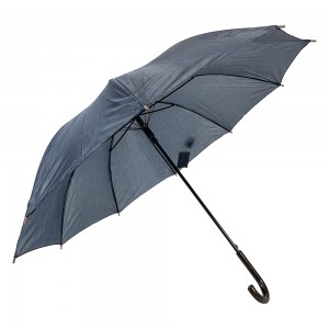 Διαφημιστική ομπρέλα OVIDA Μαύρο Υφασμάτινο Μεταλλικό Πλαίσιο Ξύλινη λαβή σχήματος J