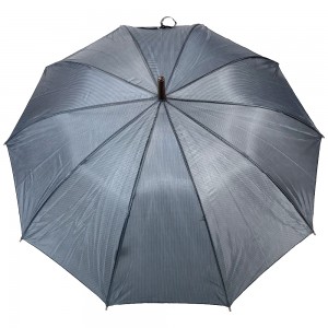OVIDA 까만 직물 금속 구조 목제 J 모양 손잡이 선전용 우산