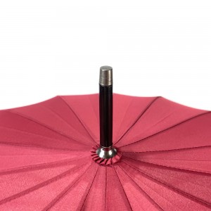 Ovida 25 Inch Stick Umbrella Crook Handle Loj Loj Umbrella Nrog Cov Neeg Siv Khoom Logo Printing Tsim