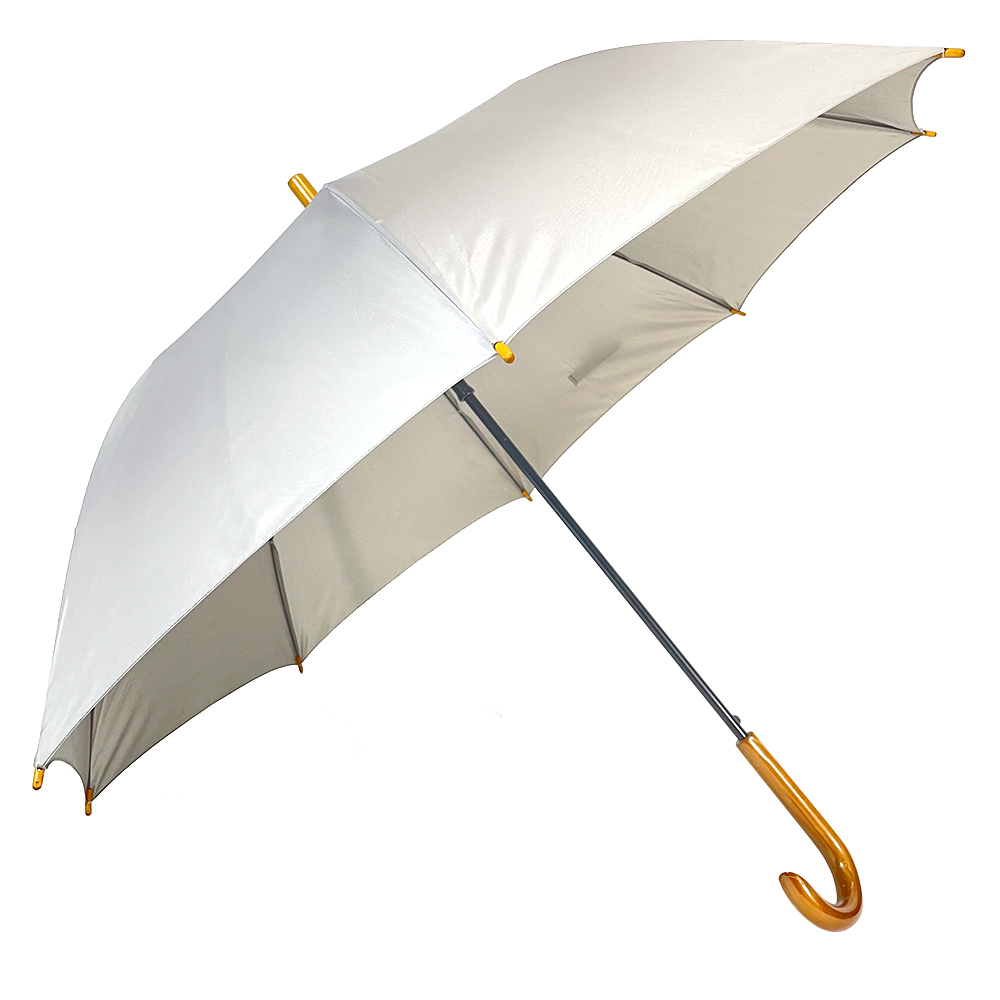 ओविडा सन प्रोटेक्शन रेनप्रूफ सॉलिड कलर लाकडी छत्री 25 इंच 8 रिब्स सरळ छत्री ऑटोमॅटिक उघडा मोठ्या आकाराची छत्री