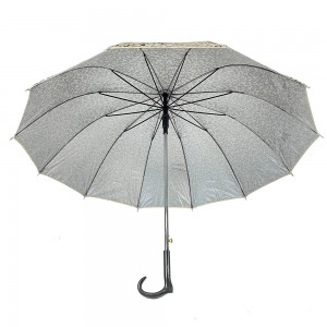 Paraguas de palo abierto automático Ovida, paraguas de caballero con mango curvo para hombre, paraguas de bastón antideslizante