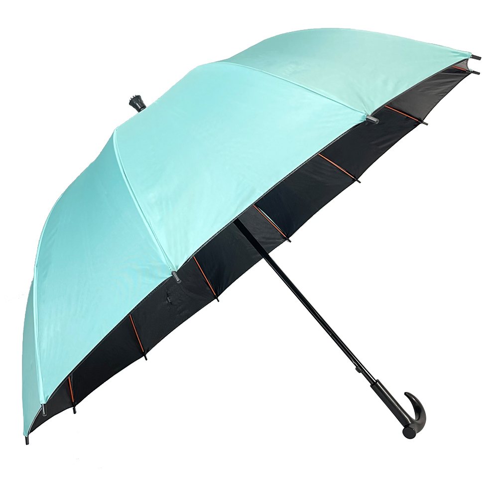 Ovida Cane Non-slip Kleurige Fiberglass Ribben Blauwe Stof Walk Stick Hege kwaliteit paraplu mei oanpast logo-ûntwerp