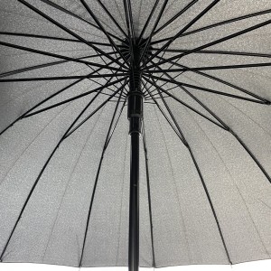 Ovida promosyon özelleştirilmiş golf şemsiyeleri 27 inç 16 kaburga büyük boy golf düz şemsiye ahşap saplı yüksek kalite