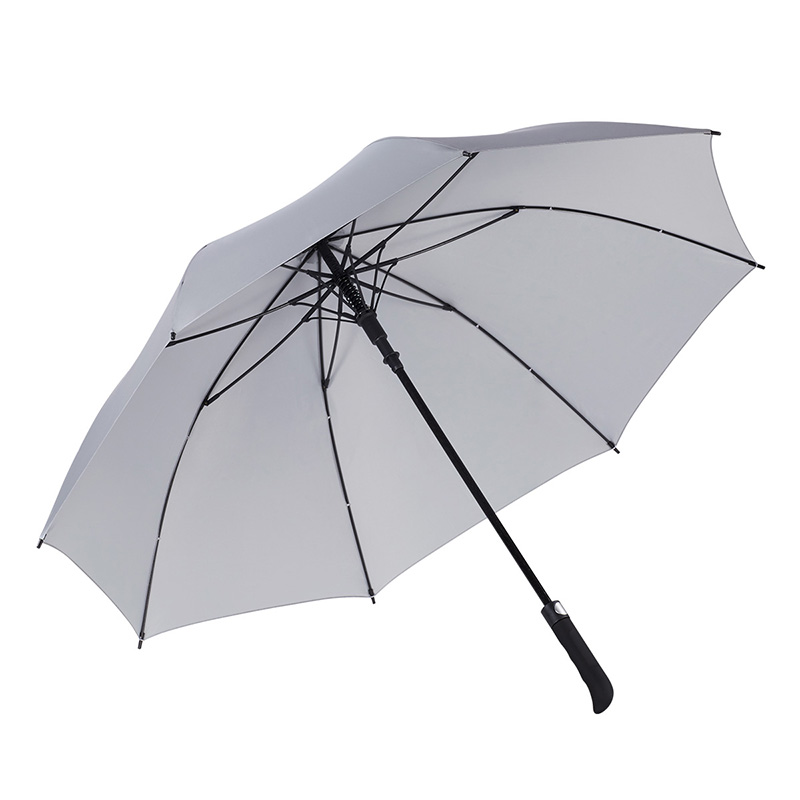 Ovida បើកដោយស្វ័យប្រវត្តិ គុណភាពខ្ពស់ ក្រណាត់ឆ្លុះកញ្ចក់ Golf Umbrella Night Safety Reflective Windproof Waterproof Anti-Slip Handle Golf Umbrella