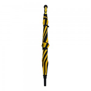 Ovida Siyah ekleme Sarı renk En İyi Kalite Fiberglas Kaburga Çift Gölgelik Rüzgar Geçirmez Otomatik Polo Şemsiye Hediye için Logo ile