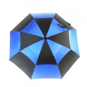 Ovida Supersterke dubbellaagse golfparaplu van hoge kwaliteit, handmatige open zakelijke zwarte en blauwe kleur voor jongeren