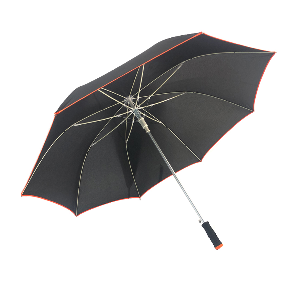 Ovida Promotional oanpaste printe gruthannel bulk paraplu 27 inch glêsfezel rjocht auto iepen golf rein paraplu kado reinbôge paraplu