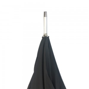 Ovida pongee tyg rakt automatiskt öppet aluminiumskaft Glasfiber golfparaply Hög kvalitet svart vindtätt golfparaply