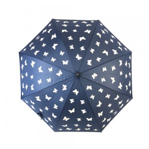 Ovida تغيير لون مظلة الجولف مع شكل فراشة تصميم مخصص طباعة مظلة شعار مخصص هوديي النساء الجولف مظلة