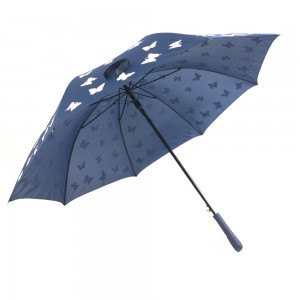 Ovida kleurferoaring golfparaplu mei flinterfoarm ûntwerp Oanpaste print paraplu Oanpaste logo hoodie froulju golfparaplu
