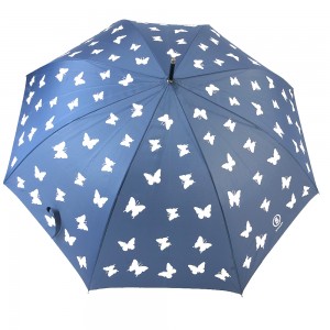 Ovida Color Change Golf payong nga adunay Butterfly Shape Design Custom Print Umbrella Custom Logo Hoodie Women Golf Umbrella