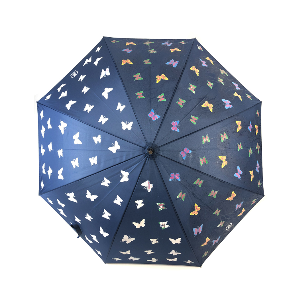 Ovida Color Change Payung Golf Dengan Desain Bentuk Kupu-kupu Custom Print Umbrella Custom Logo Hoodie Women Golf Umbrella
