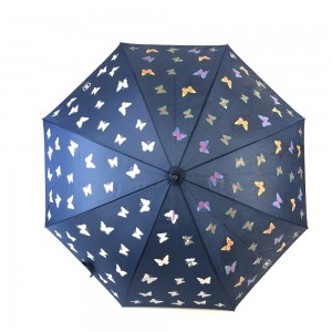 Ovida New Inventions Rain High Quality Low Price Colored change butterfly design unisex magic golf umbrella