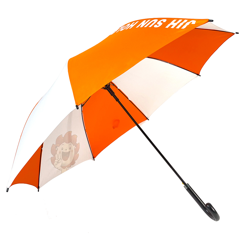 Ovida velkoobchodní deštník tovární cena dlouhá PU rukojeť tisk loga odolný proti větru a vodě levný rovný deštník na prodej