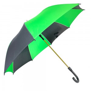 Ovida renkli fiberglas çerçeve ve şaft güçlü harika J şekli kulplu logo baskılı kişiselleştirilmiş golf şemsiyeleri