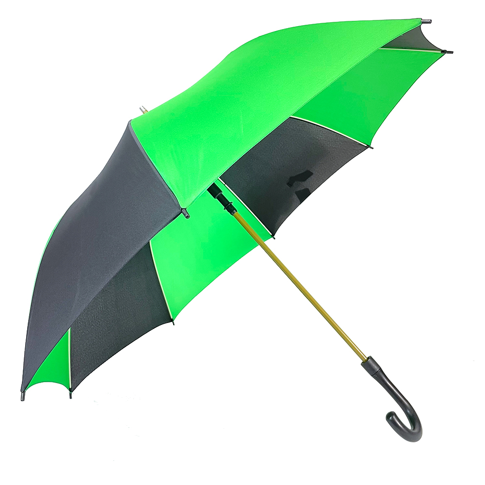 Ovida color fiberglass frame and shaft strong wondpoof J shape handle personalised golf umbrellas with logo prints