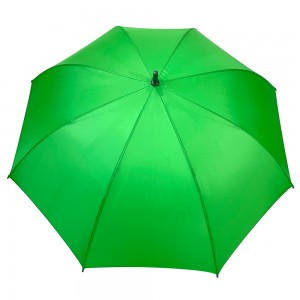 Ovida ავტომატური გახსნა აქცია რეკლამა ფერის შესატყვისი სწორი წვიმა მწვანე ქოლგა სარეკლამო საჩუქრისთვის გოლფის ქოლგა 27 ინჩი