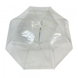 OVIDA Waterproof Promotion Gift PVC Umbrellas Straight See Through Dome Shape Transparent Plastic Clear Poe Bubble Auto Open Stick Umbrellas