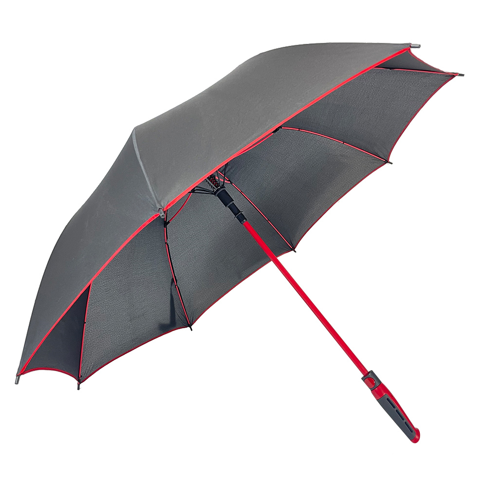 Ovida  Luxury quality Golf Umbrella with red piping Extra Large Oversize 190t pongee waterpoor windproof Stick Umbrellas With Customized Logo