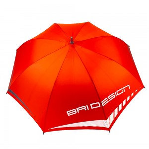 Ovida piros esernyő testreszabott logóval esernyőt nyomtat a teljes paneles esernyőkön
