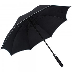 Umbrella goilf Ovida 18cm de dh'fhaid iomlan le suaicheantas Clò-bhuail Frèam fiberglass fèin-ghluasadach a bharrachd mòr uisge-dhìonach Umbrella Mòr Slàn-reic