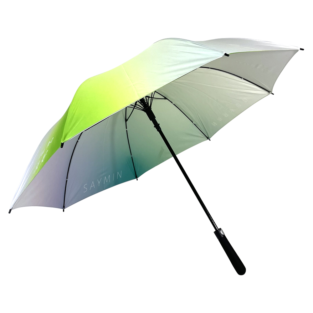 Ovida Rechte Paraplu Kleurrijke Dubbele Stof Met Aangepaste Logo Bedrukking Paraplu Geschikt Voor 2 Personen