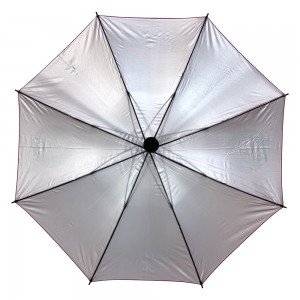 Ovida 27-инчов 8-ребрен чадър за голф от фибростъкло за промоционално лого Персонализиран чадър със сребърно покритие