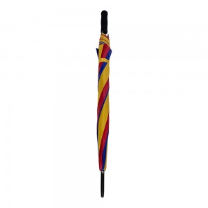 Ovida Guarda-chuva de golfe de 27 polegadas tecido de emenda colorida com impressão de logotipo personalizado EVA alça macia