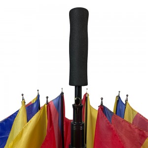 Ovida 27-palčni dežnik za golf barvno spojeno blago s tiskanim logotipom po meri EVA mehak ročaj