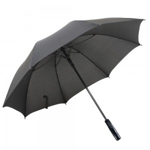 Umbrella Goilf Ovida 27 òirleach LED Light Plastaig Handle Straight Umbrella Suaicheantas Customized Umbrella